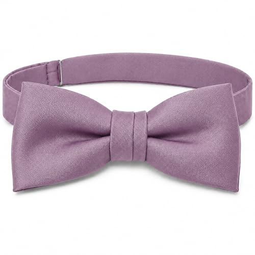 TigerTie Papillon per bambini in tinta unita – Taglia da 29 a 50 cm circonferenza collo regolabile + scatola portaoggetti, lilla., Fliegengröße: ca. 8 cm x 3,5 cm