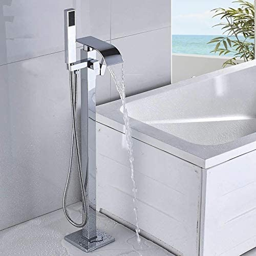Rubinetto Miscelatore per Vasca da Bagno con Doccetta Autoportante, Rubinetti Bagno, Colore: Cromo