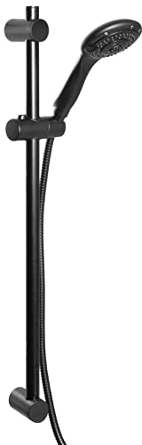 bremermann Brausestangenset, inkl. Brause, Edelstahl Brauseschlauch 1,75 m und Stange 71,5 cm, Brauseset Komplett-Set (Schwarz)