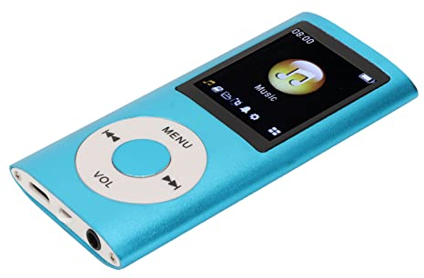 Yctze Reproductor de MP3/MP4, Reproductor de Música Portátil con Auriculares, Pantalla HD de 1,8 Pulgadas, Compatible con Tarjeta de Memoria de hasta 64 GB, Tiempo de Reproducción de 8 Horas,(Azul)