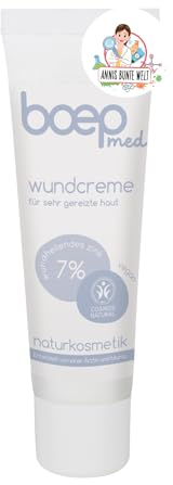 NEUES DESIGN | boep med Zink Wundcreme | Vegane Naturkosmetik Wund und Heilsalbe mit Mandelöl & Zinkoxid bei gereizter, trockener oder juckende Haut | Bei Neurodermitis oder Rosacea (50ml)