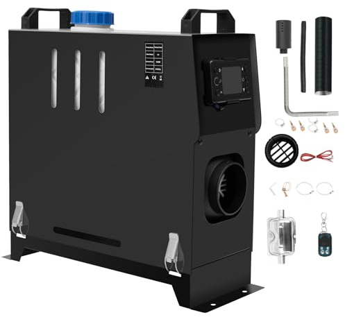JSTUOKE 12V 8000W Diesel Parking Heater,8KW Diesel Air Heater Diesel Heater Remote Control Remote Control with LCD Switch for Car Bus Trucks Motor-Home and Boats. Black