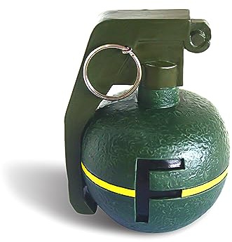 MillMB Initial Bomb Grenade Green Paperweight Humor Decor with Ball Paperweight Functional and Stylish Office Paperweight Gift for Office Co-Worker Boss,Student with Letter Paperweight Desk Decor (F)