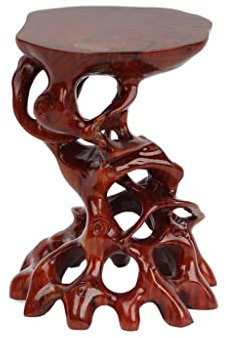 JJTOOLS Vassoi per piante per vasi mensole per piante intagliato a mano artigianato creativo a forma di radice di albero intaglio di radice strana giada piccola base in vaso per la decorazione di casa