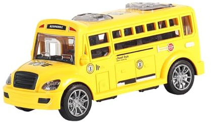 Milageto Schulbus-Modell, Spielzeug, Trägheitsauto, Fahrzeuge, Bus, pädagogischer Pull-Back-Bus, Kinder-Autospielzeug für Teenager, Kinder, Partygeschenk, Gelb