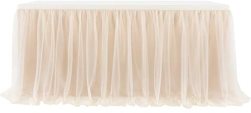 Hrlace Tüll Tischrock romantische Mesh Schreibtisch Gaze Tutu Tischdecke Candy Tisch Tischdecke Tüll für Babyparty,Hochzeit,Geburtstag,Party,Bar,Valentinstag Weihnachten 0.4 1.22 * 0.77m