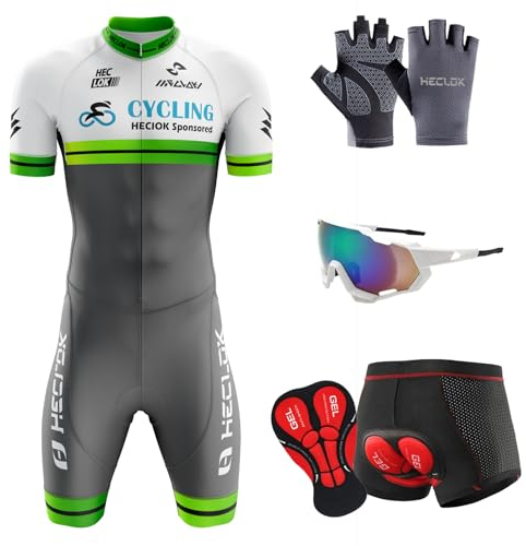 Herren Pro Fahrrad Skinsuit, Rennrad-Mountainbike Einteiler Trisuit Bike, Triathlon Anzug＋Fahrrad Unterwäsche, Bike Boxer Größe Kurze, Radunterhose mit 5D Sitzpolster (TYP-8,3XL)