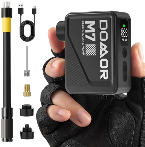 Bike Tire Mini Pompa Elettrica: 120 Psi Alta Pressione Portatile Piccola Pompa Per Bicicletta Con Manometro Digitale Per Valvole Presta E Schrader Di Bici Da Strada, Mountain Bike, E-Bike