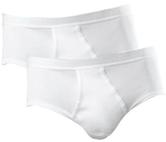 Schiesser Herren 2 Pack Sportslip Mit Eingriff - Original Feinripp Slip, Weiss_005136, XL EU