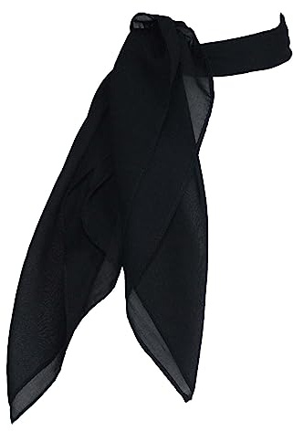Hip Hop 50's Shop 1950s Chiffon Scarf Square Vintage Retro Sheer Neck Hair Tie Women Girls Black (Black 23)