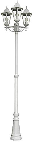 Alu Kandelaber Garten Laterne Aussenleuchte Stand Leuchte Lampe weiß