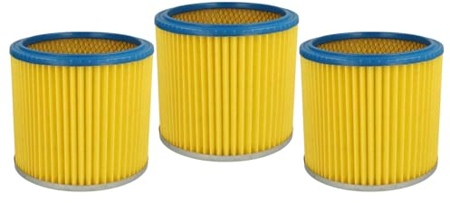 vhbw 3x Faltenfilter kompatibel mit FIF Staubsauger - Patronenfilter, Blau Gelb