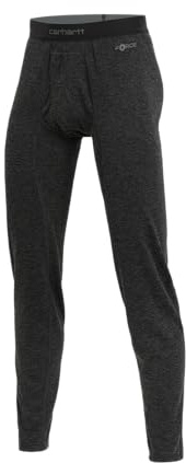 Carhartt Men's Force Midweight Synthetic-Merino Wool Blend Base Layer Pant - X-Large Regular - Black Heather