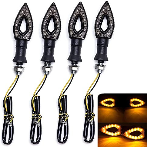 SFONIA 4pcs Motorrad Blinker Licht 12 LED 12V Pfeil Blinkerleuchten Motorrad Blinker Licht Wasserdicht Universal Scooter Quad Cruiser Off Road