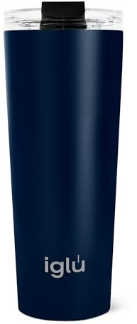 iglu Reusable Coffee Cup | Thermal Insulated Stainless Steel Travel Mug with Lid | Double Walled - Great for Hot & Cold Drinks | His & Hers Premium Eco-Friendly Gift (Blue Lagoon, 20oz)