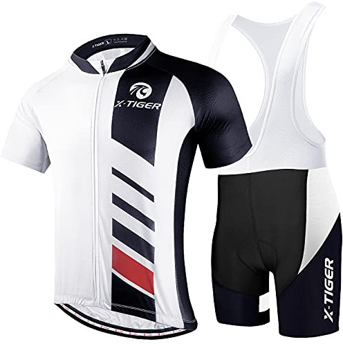 X-TIGER da Ciclismo Uomo 5D Gel Salopette Pantaloncini Corti Imbottiti Set di Abbigliamento Ciclista