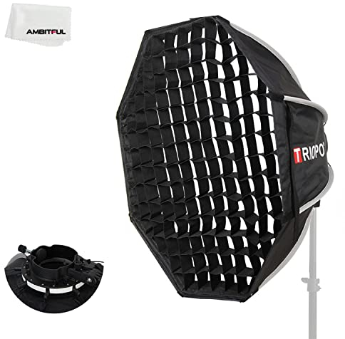 KX65 25.6inch/65cm Portable Octagon Softbox Reflector with Honeycomb Grid Compatible for Godox V1 AD200 AD200Pro AD100PRO Round Head Speedlight