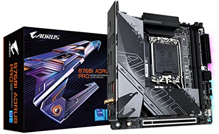GIGABYTE B760I AORUS PRO (LGA 1700/ B760/ Mini-ITX/ DDR5/ Dual M.2/ PCIe 4.0/ USB 3.2 Gen2X2 Type-C/WiFi 6E/ Intel 2.5GbE LAN/Q-Flash Plus/Motherboard)
