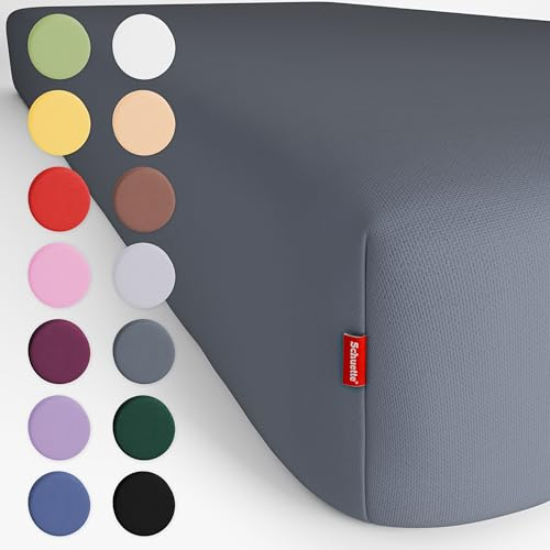 Schuette® Spannbettlaken • 120x200 cm • Wow! Kollektion: Shades of Earl Gray (Dunkelgrau) • 100% Superfluff Baumwolle, Blickdicht, Faltenfrei • mit Rundumgummi • Matratzenhöhe bis 20 cm