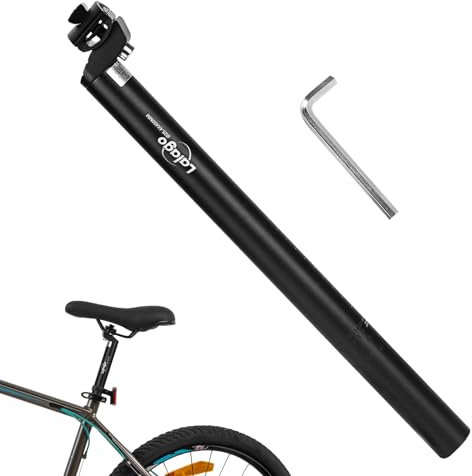 LALAGO Bicicleta Tija de Sillín 25,4mm Aluminio Tubo de Sillín 400mm para Bicicletas de Montaña Bicicleta de Carretera Bicicleta de Pista