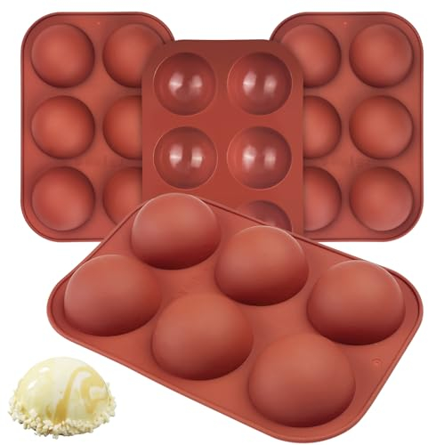 Baxcdyswe Stampi In Silicone per Dolci, 4 Pezzi Stampo a Semisfera da 6 Cavità per Realizzare Bombe Cioccolato, Gelatine, Budini, Torte, Mousse a Cupola