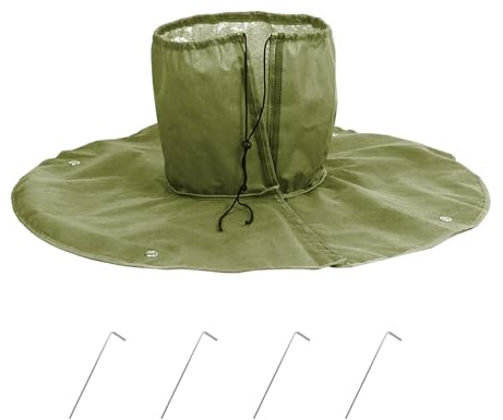 DEWUR Protection hivernale pour palmiers, protection des racines de palmiers, protection contre le froid pour plantes et arbres jusqu'à 35 cm de diamètre, double isolation, Ø 100 cm, 100 g/m² (Vert)