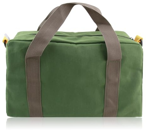 Borsa per attrezzi, ampia borsa per attrezzi in tela, resistente, piccola borsa per attrezzi, organizer per riporre chiavi inglesi (verde militare, S/30 cm)