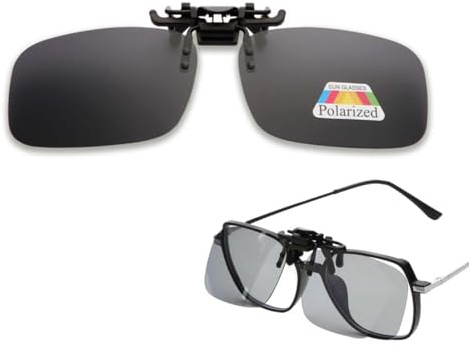 LACHT 2 Pcs Clip Lunettes De Soleil Polarisées, Relevable Et Ultra Léger, Surlunettes De Soleil, Clip Solaire, Homme, Femme, 100% Anti-Uv, Certifié Ce