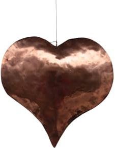 Generico Handgefertigtes Kupferherz, Innendekoration, Heimdekoration, romantischer Stil, gehämmerte Oberfläche (16 x 16 cm)