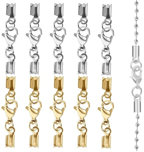 BDEPSTR Chiusure per Braccialetti, 10 Pezzi Chiusure per Collane, Chiusures per Braccialetti, Chiusura per Collane, per Braccialetti e Collanes, Chiusures per la Creazione di Gioielli