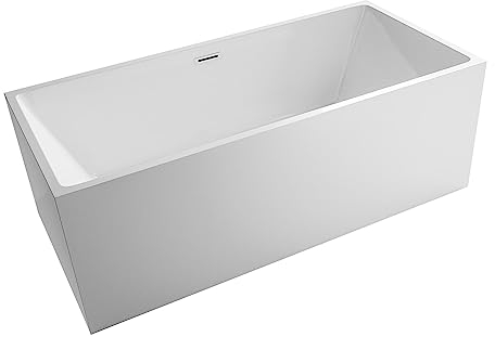 BERNSTEIN Freistehende Badewanne aus Sanitäracryl Standbadewanne Wanne mit Doppelwandiger Konstruktion 170 x 80 x 60 cm - 5 Jahre Garantie - Verona in Weiß glänzend, Acryl-Wanne