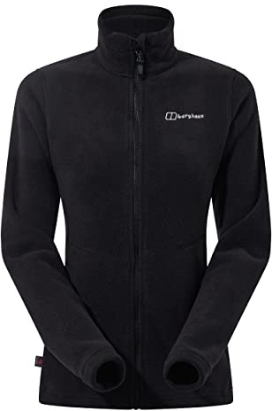 Berghaus Women's Prism Polartec Interactive Fleece Jacket | Added Warmth | Flattering Style | Durable Fleece Full Zip, Black/Black, 18