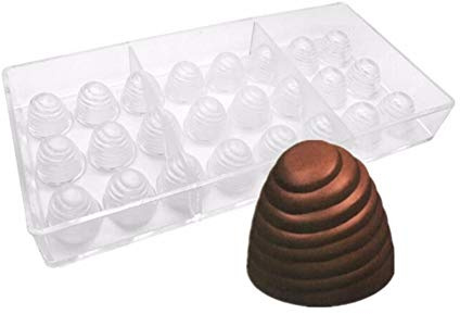 24 Holes 3D Spiral Chocolate Mould,PC Clear Polycarbonate Chocolate Molds,Plastic Oven Baking Mold,DIY Chocolate Bakeware Tray,Rectangle Confectionery Pastry Maker Baking Tools,Baking Dish