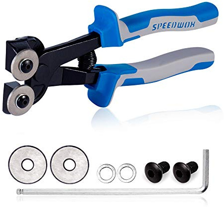 Speedwox - Pinza per piastrelle da 20,8 cm, ad alta resistenza, con ruote di ricambio per viti a testa esagonale, con fresa professionale per vetro, strumento per piastrelle
