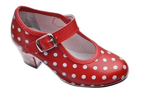 Creaciones PASOS DE BAILE - Flamenca Lunares - Sintético para: NIÑA Color: Rojo Talla: 20