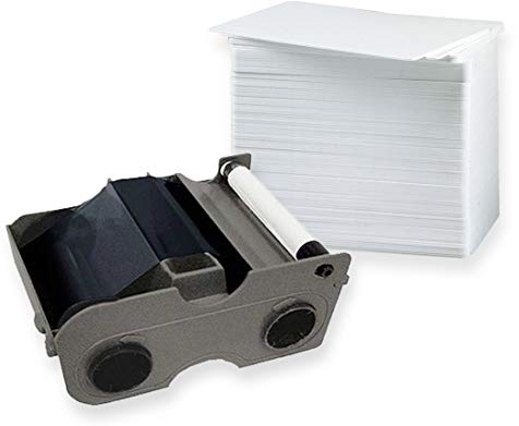 Karteo HID Fargo Farbband schwarz [ 45102 ] Paket mit 100 Plastikkarten