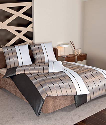 Janine Bettwäsche Interlock-Feinjersey braun Größe 1x 135x200 cm + 1x 80x80 cm