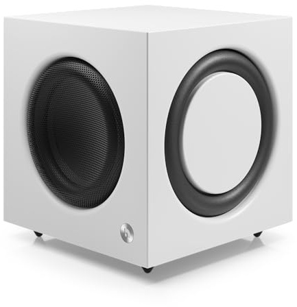 Powerful Subwoofer with Bass Reflex and Cable - Speaker Deep Amplifier Class D 200 W - Audio and Television Transfer - Audio Pro SW-10 - White