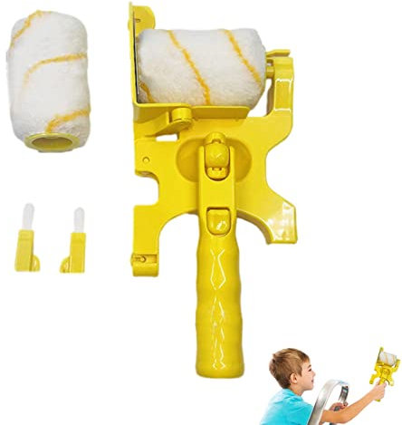 PIGMANA Rodillo de Pintura de Borde de Esquina, bordeador de Pintura de Borde Limpio, de Mano, Kit Combinado de Bordes de Pintura con Rodillo de Repuesto Adicional, Cepillo para Techo de Pared