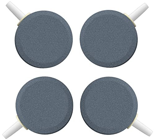 Pawfly Aquarium Air Stone 4 cm Bubble Diffuser Disc 4 Pack Release Tool for Air Pumps Fish Tanks Buckets Small Ponds and DWC Reservoirs