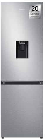 Samsung Frigorífico Combi IA 185.5cm Balda Botellero, Dispensador de agua 341L Clase D Plata RB34C632DSA/EF