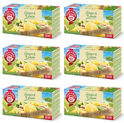 TEEKANNE - Ginger&Lemon Tea- Früchtetees mit Zitronen&Ingwer - 6x20 Tb (Dekond gift)