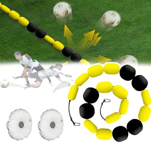WhAeoy Torwart-Einzelleinen-Deflektor - 2,5 M/4 M, Torwart-Abwehrausrüstung, Mit 2 Wassersäcken, Fußball-Trainingsausrüstung, Verbessert Die Torwart-Agilität, Für Reflexe Und Agilität,4m