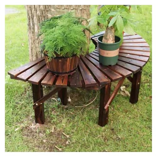 Générique Banc d'arbre Enveloppant, Siège en Bois Semi-Circulaire Incurvé for Jardin, Terrasse, Pelouse, Jardin(Comprend Les Bancs Uniquement)