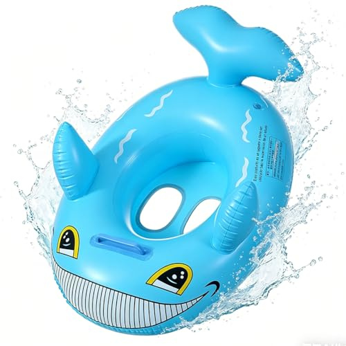 Shark Swim Rings for Baby, Inflatable Pool Float Ring, Rubber Rings for Kids, Shark Shaped Swimming Pool Float for Toddler, with Safety Seat and Handle, for Baby Toddler, for Beach Swimming Pool-F