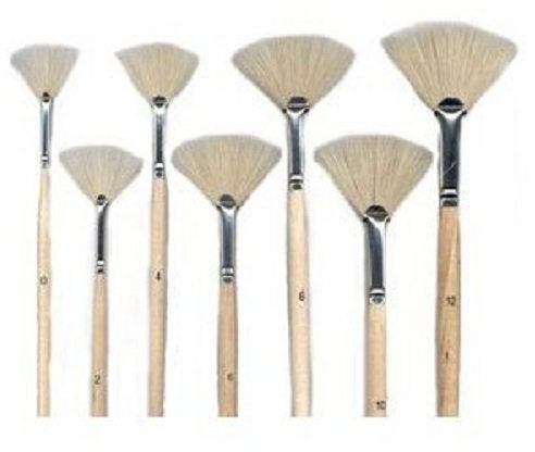 7 Fächerpinsel Künstlerpinsel Pinsel Set für Ölfarbe Acrylfarbe