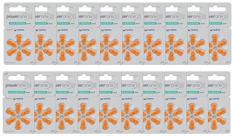 Power One Size 13 Hearing Aid Batteries (120) (p13-120)