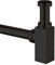 Design Siphon eckig schwarz matt/Ablauf für Waschbecken Abfluss Ablaufset Sifon Röhren-Syphon Spülbecken rechteckig Ablaufgarnitur