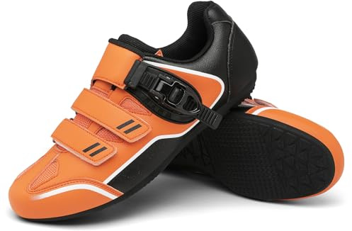 Scarpe da Ciclismo Unisex, Stivali da Bicicletta da Strada E da Mountain Bike Uomo Donna con Suola in Gomma, Sneaker per Ciclismos con Sistema di Allacciatura Rapida