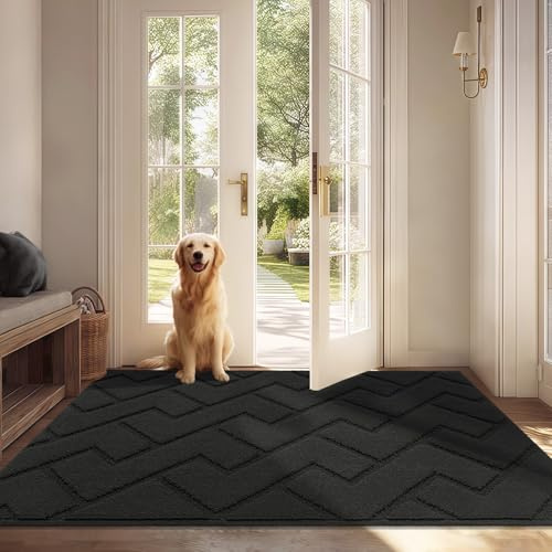 Biscpro Door Mats Indoor German Dirt Scraper,Non-Slip,Machine Washable,Water Absorbent,Entrance Door Mat For Front Door,Corridor,Entrance,Kitchen,Bedroom-80x120CM
